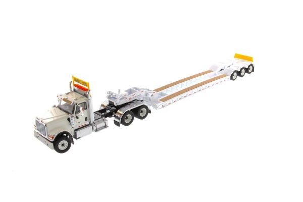 DIECAST MASTERS 1/50scale International HX 520 Tandem Tractor XL 120 trailer white (with rear booster)  [No.DM71015]