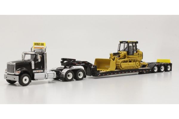 DIECAST MASTERS 1/50scale International HX 520 tandem tractor + XL 120 trailer (black) with rear booster + Cat 963 K track loader (DM 85572 H) set  [No.DM85599]