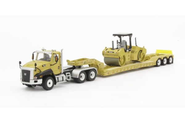 DIECAST MASTERS 1/50scale Cat CT660 Day Cab with XL Lowboy Trailer and CB-534D Compactor  [No.DM85601C]