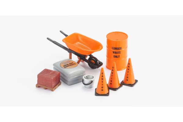 HOBBY GEAR 1/24scale Construction 1 [ オイルドラム缶、ネコ、セメント、コーン、レンガ ] [No.HB16054]