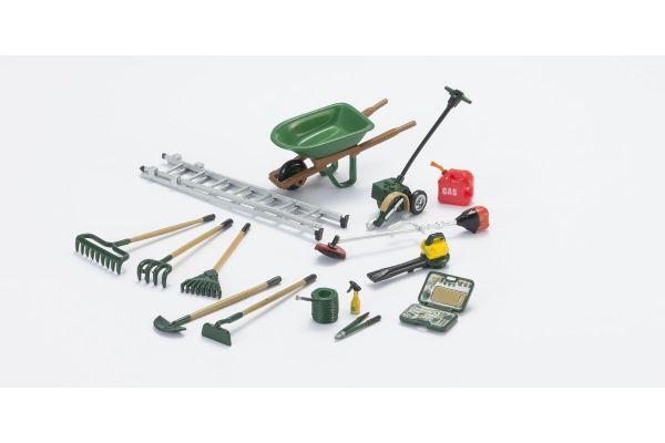 HOBBY GEAR 1/24scale Landscaping Set Ladder / Mower / Shovel / Wheel barrel / Tool box etc  [No.HB18432]