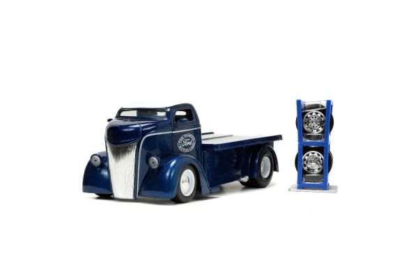 JADA TOYS 1/24scale 1947 Ford COE Flatbed Navy Blue / White  [No.JADA33853]