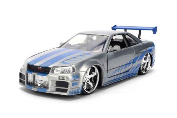 JADA TOYS 1/24 F&F ニッサン スカイライン GT-R シルバー/ブラッシュ仕上げ (ブライアン)  [No.JADA36818]