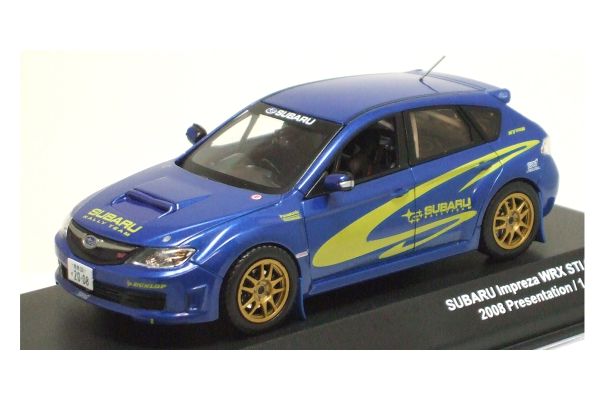 J-COLLECTION 1/43scale SUBARU IMPREZA WRX STI Group N Rally Presentation Car 2008 Blue/Yellow [No.JC29004PN]