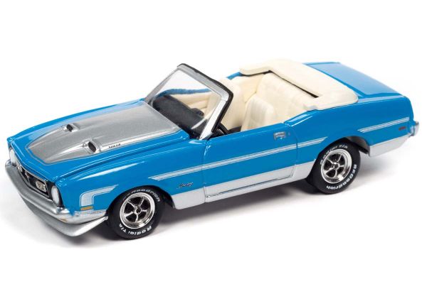 JOHNNY LIGHTNING 1/64scale 1972 Ford Mustang Convertible Blue / Silver  [No.JLCG024B3BL]