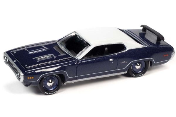 JOHNNY LIGHTNING 1/64scale 1971 Plymouth GTX In Violet / White  [No.JLMC026A6VW]