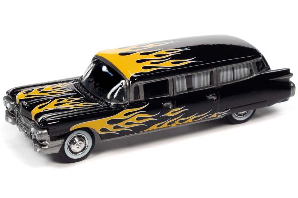 JOHNNY LIGHTNING 1/64scale 1959 Cadillac Ambulance Gross Black / Yellow Frames  [No.JLSF019A4BY]