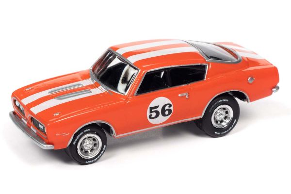 JOHNNY LIGHTNING 1/64scale 1967 Plymouth Barracuda Orange / White Line # 56  [No.JLSF019B2OR]