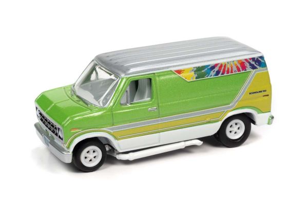 JOHNNY LIGHTNING 1/64scale 1976 Ford Boogie Bang Lime Green / Tie Dye Pattern  [No.JLSF020B6GR]