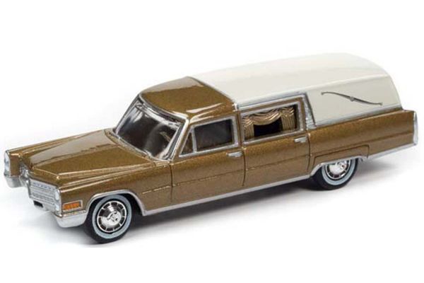 JOHNNY LIGHTNING 1/64scale 1966 Cadillac Hearse (Gold)  [No.JLSP090]