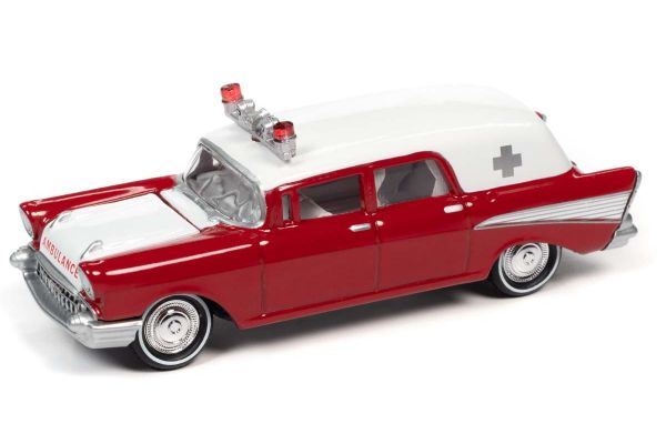JOHNNY LIGHTNING 1/64scale 1957 Chevy Ambulance Red  [No.JLSP130]