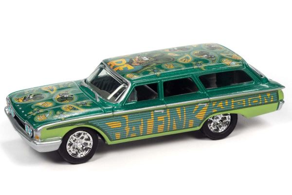 JOHNNY LIGHTNING 1/64scale 1960 Ford Country Squire Dark Green / Blue Rat Fink  [No.JLSP146B]