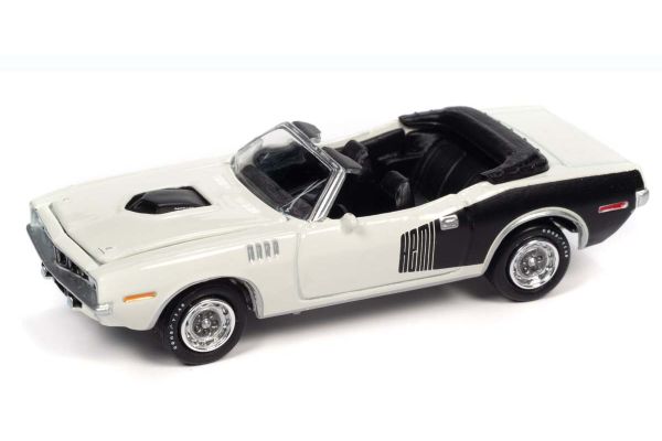 JOHNNY LIGHTNING 1/64scale 1971 Plymouth Couda Convertible Snow White / Black  [No.JLSP153A]