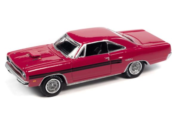 JOHNNY LIGHTNING 1/64scale 1970 Plymouth GTX Moulin Rouge / Blackline  [No.JLSP177A]