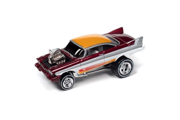 JOHNNY LIGHTNING 1/64scale 1958 Plymouth Fury Zingers Cherry / White  [No.JLSP251A]