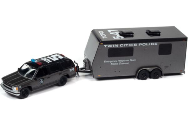 JOHNNY LIGHTNING 1/64scale 1997 Chevy Tahoe w/Camper Trailer Police SWAT  [No.JLSP300A]