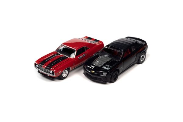 JOHNNY LIGHTNING 1/64scale Nickey 2-Car Set 2023 Release 1 Version B■2013 Chevy Camaro ZL1 Black ■1969 Chevy Camaro SS Red  [No.JLSP320B]