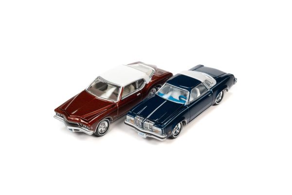 JOHNNY LIGHTNING 1/64scale Super 70's 2-Pack Special Version A (Set of 2)■1976 Oldsmobile Cutlass Dark Blue/White■1972 Buick Riviera Burnish Bronze/White  [No.JLSP341A]