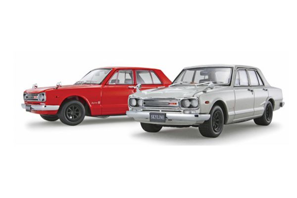 販売終了: KYOSHO 1/43 Nissan Skyline 2000GT-R 1969 Early Type Wide Wheel Version PGC10 (4-Door / with Engine) Red [No.K05511R]