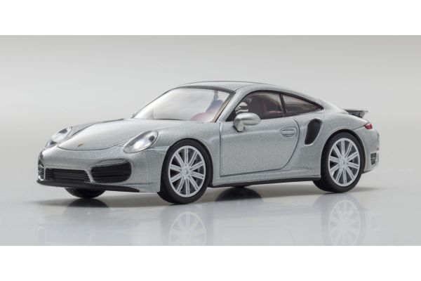 販売終了: KYOSHO 1/64 Porsche 911 Turbo 991 Silver [No.KS07048A15]