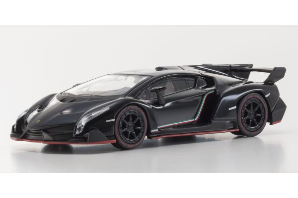 販売終了: KYOSHO 1/64 Lamborghini Veneno Black/Red Line Black [No.KS07051A7]