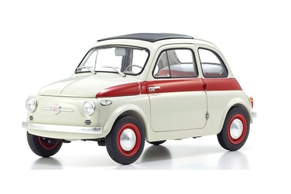 京商オリジナル 1/18 フィアット ヌォーヴァ 500 スポーツ ライトグレー/レッドライン  [No.KS08966SLG]