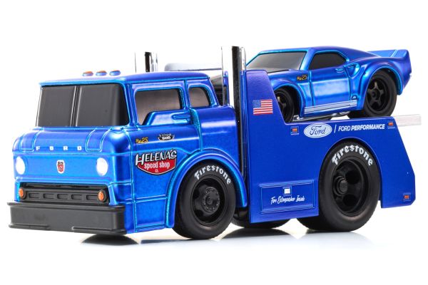 MAISTO 1/64scale MM Ford C600 Flatbed 1966 / Mustang RTR 1969 Liquid Blue 25th Anniversary  [No.MS11564FORD]