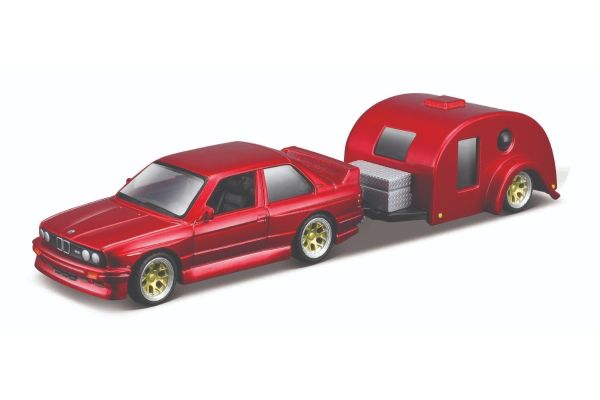 MAISTO 1/18scale 1988 BMW 3 Series M3 / Traveler Trailer Red  [No.MS15368BM]