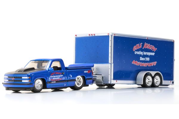 MAISTO 1/64 DTG 1993 シボレー 454 SS ピックアップ /トレーラー メタリックブルー  [No.MS15368CV]
