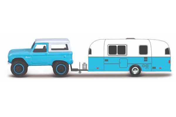 MAISTO 1/18scale 1966 Ford Bronco / Camper Trailer Blue/White  [No.MS15368FB]