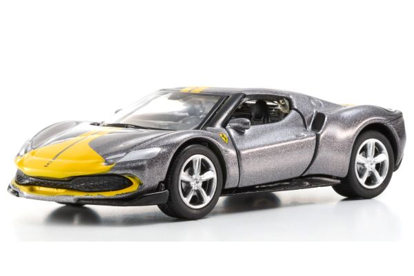 MAISTO 1/64scale SI Ferrari 296 GTB Assetto Fiorano Gray/Yellow Stripe  [No.MS15704GY]