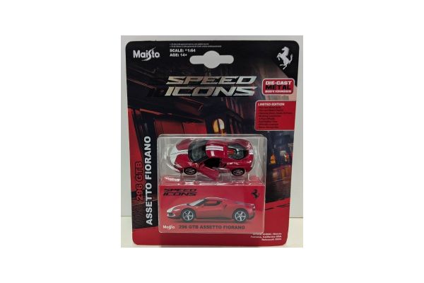 MAISTO 1/64 SI フェラーリ 296 GTB アセットフィオラノ レッド/ホワイトストライプ  [No.MS15704RW]