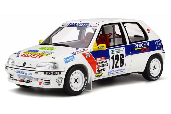 OttO mobile 1/18scale Peugeot 106 Rally Gr. N Rally Vins - Macon (White / Blue / Red)   [No.OTM282]