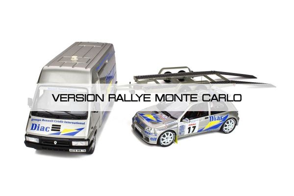 OttO mobile 1/18scale Rally Set / Monte Carlo No.17 1995 Renault Clio Maxi & Renault Master (Silver)  [No.OTM289B]