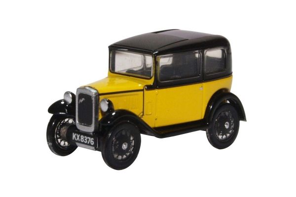 OXFORD 1/76scale Austin Seven Yellow and Black  [No.OX76ASS007]