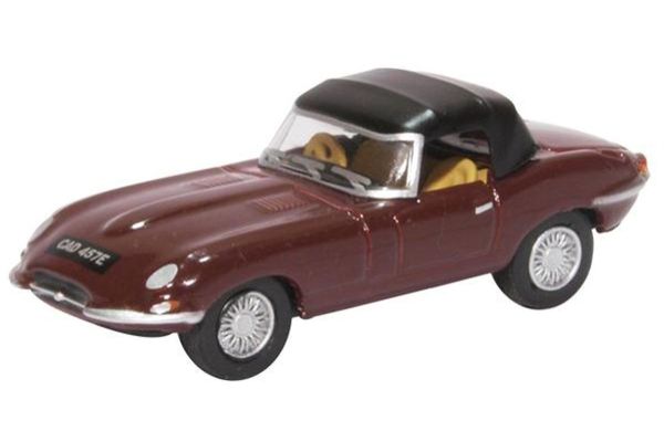 OXFORD 1/76scale Jaguar E Type Soft Top Imperial Maroon  [No.OX76ETYP012]