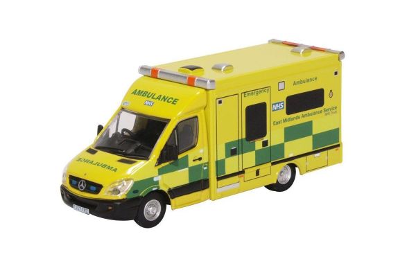 OXFORD 1/76scale Mercedes Ambulance East Midlands Ambulance Service  [No.OX76MA006]