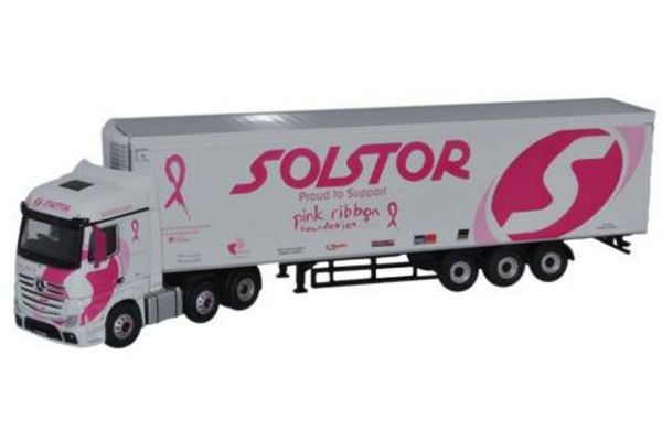 OXFORD 1/76scale Mercedes Actros SSC Fridge Solstor (Pink Ribbon Foundation)  [No.OX76MB005]