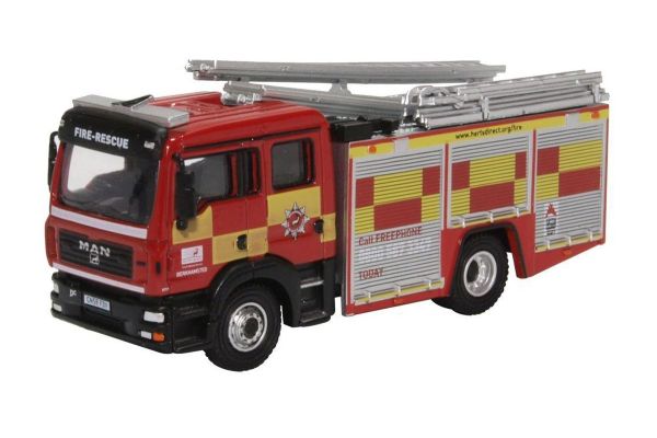 OXFORD 1/76scale MAN Pump Ladder Hertfordshire Fire & Rescue  [No.OX76MFE005]