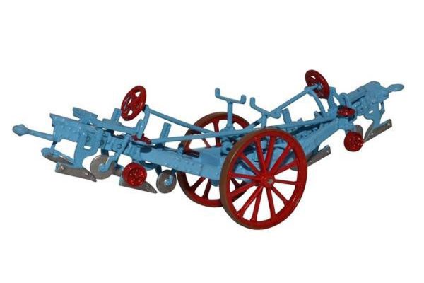 OXFORD 1/76scale Fowler Plough Blue Red (Traction section only)  [No.OX76PL001]