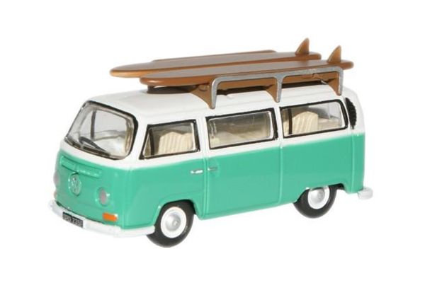 OXFORD 1/76scale VW Minibus (with surfboard) Birch Green white  [No.OX76VW007]