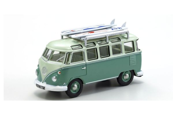 OXFORD 1/76scale VW T1 Samba Bath With Surfboard Turquoise Blue / White  [No.OX76VWS005]