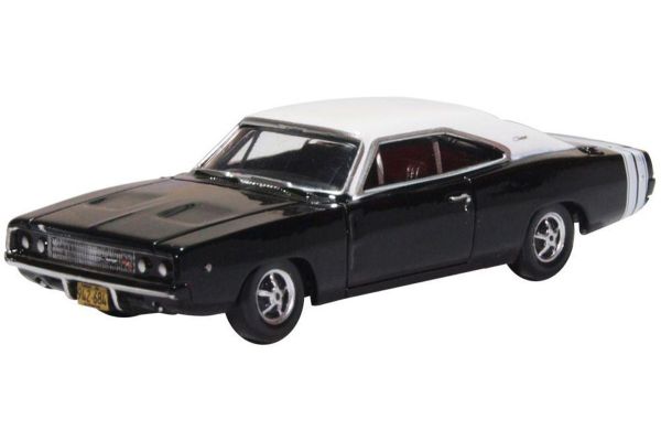 OXFORD 1/87scale Dodge Charger 1968 Black/white  [No.OX87DC68003]