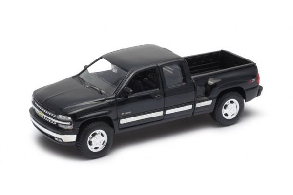 WELLY 1/24scale Chevrolet Silverado 1999 EXTENDED CAB SPORTSIDE BOX  Black   [No.WE22076BK]