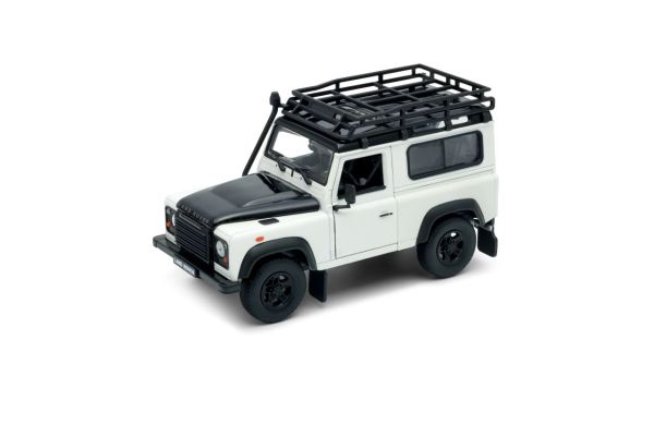 WELLY 1/24scale Land Rover Defender with Roof Rack (White/Black)  [No.WE22498SPW]