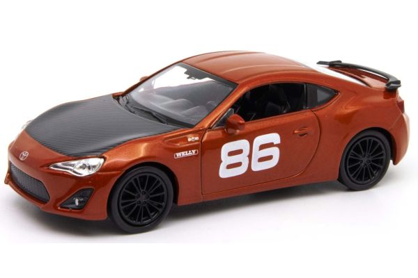 WELLY 1/34-1/39scale Toyota 86 No. 86 Matte Orange (Black Engine Hood) (Pull-Back Series)  [No.WE43669S2OR]