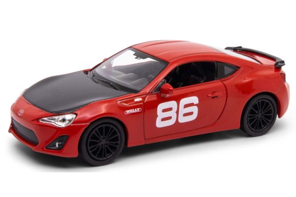 WELLY 1/34-1/39 トヨタ 86 No,86 レッド(ブラックエンジンフード) (プルバックシリーズ)  [No.WE43669S2RD]